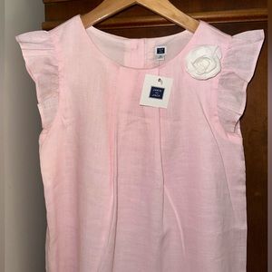 NWT Janie & Jack Pink Dress with flower Summer Beach Wedding sz 12